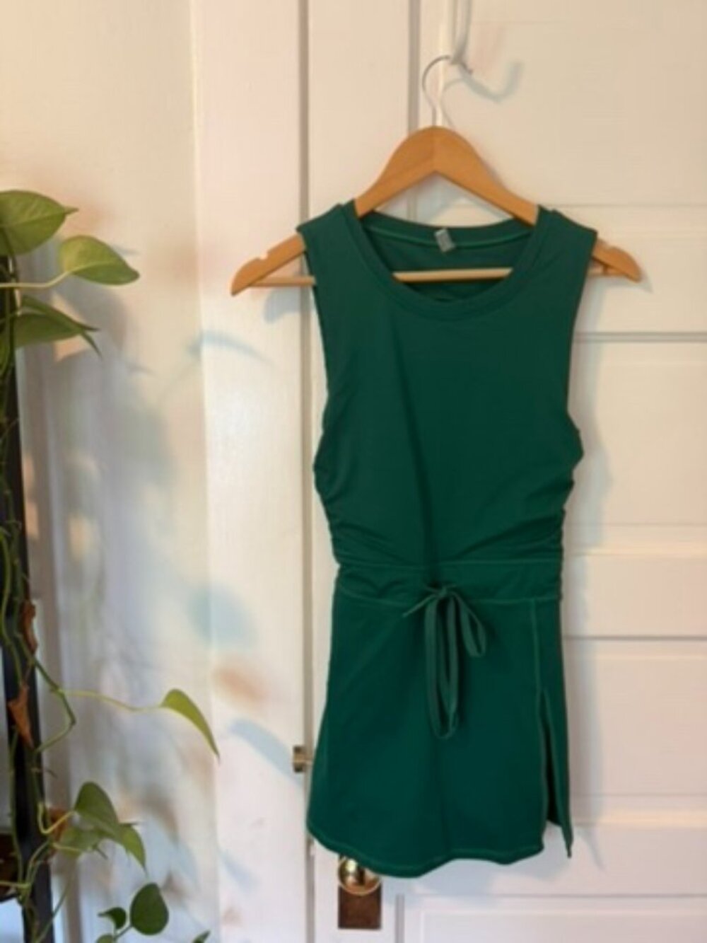 Free People Movement Green Tennis Dress With Built In Shorts Open Back